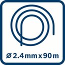 Bosch Leise-Mähfaden, 2,4 mm x 90 m, Zubehör für Akku-Freischneider