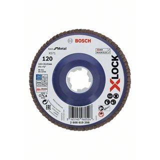 Bosch Fächerschleifscheibe X571 Best for Metal, gerade, 115 mm, K 120, Kunststoff