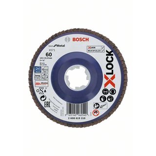 Bosch Fächerschleifscheibe X571 Best for Metal, gerade, 125 mm, K 60, Kunststoff